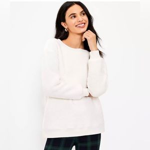 NWT cream teddy sweatshirt LOFT
